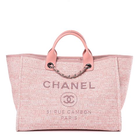 chanel tote canvas pink|Chanel handbags large tote bag.